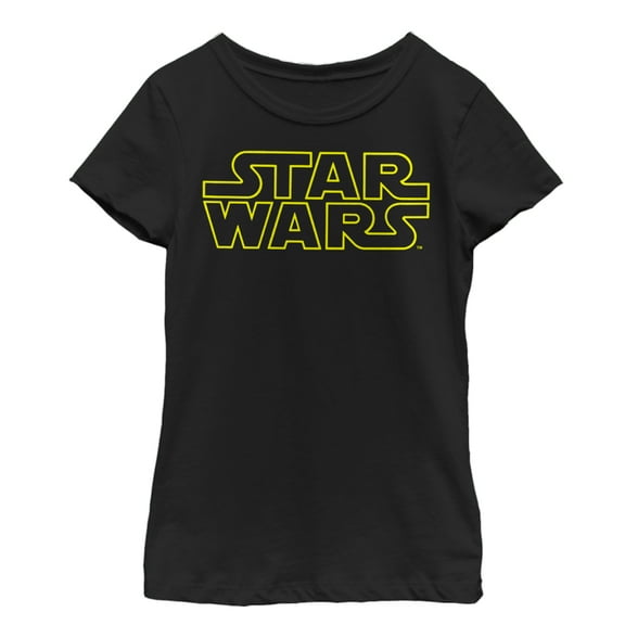 Girl's Star Wars Movie Logo Graphic Tee Black Small