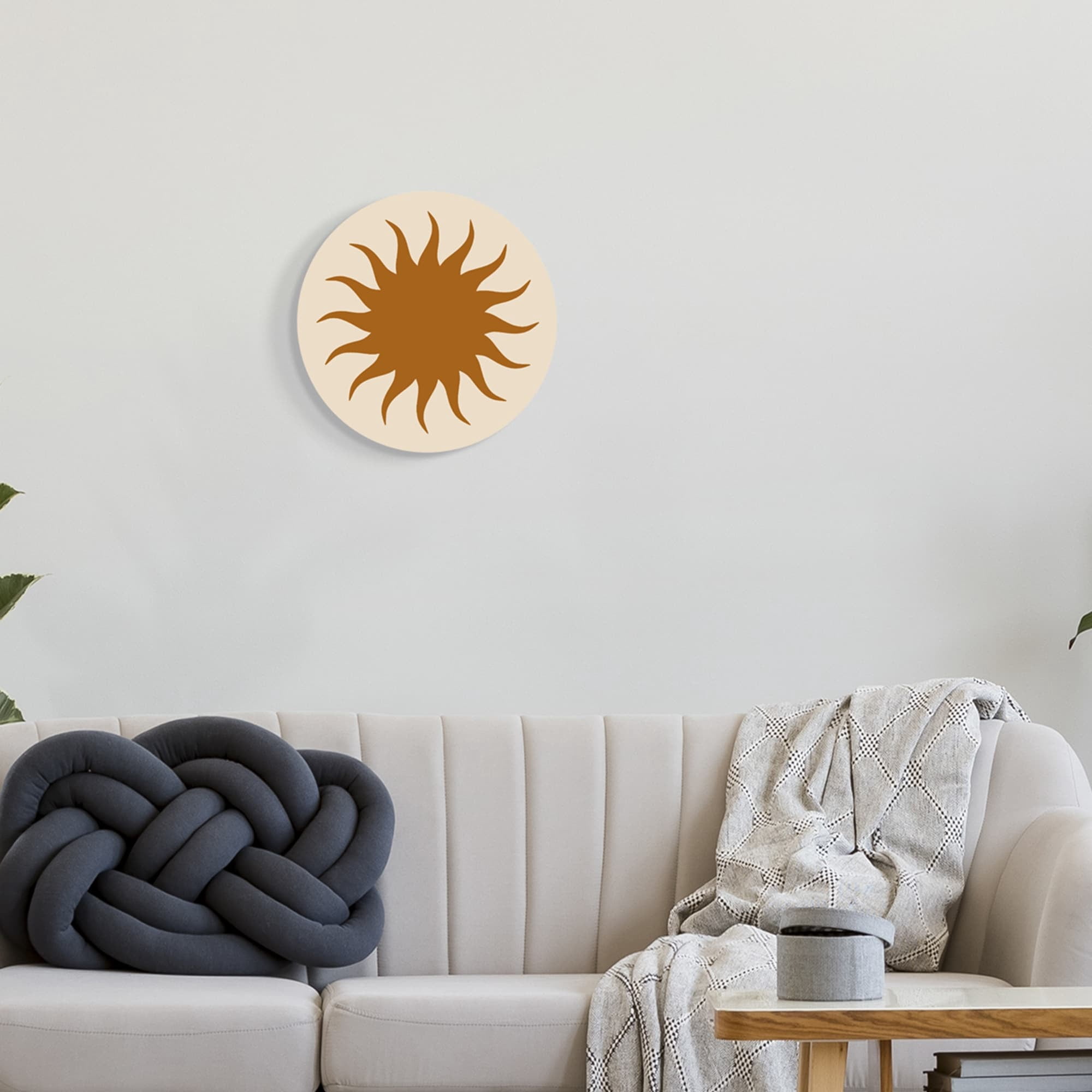Stupell Industries Casual Abstract Sun Rays Shape Ochre Tones Graphic Art Unframed Art Print Wall Art, Design by Daphne Polselli