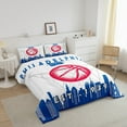 thumbnail image 2 of Basketball Queen Bedding sets for ,Basketball Player Comforter for Man,Basketball City Bedding Comforter Sets,Sports Theme Duvet Insert with 2 Pillowcases,Philadelphia, 2 of 6