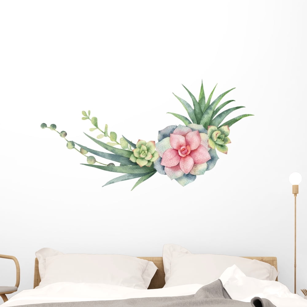 Cacti and Succulent Plants Wall Decal Wallmonkeys Peel and Stick Graphic (48 in W x 26 in H ...