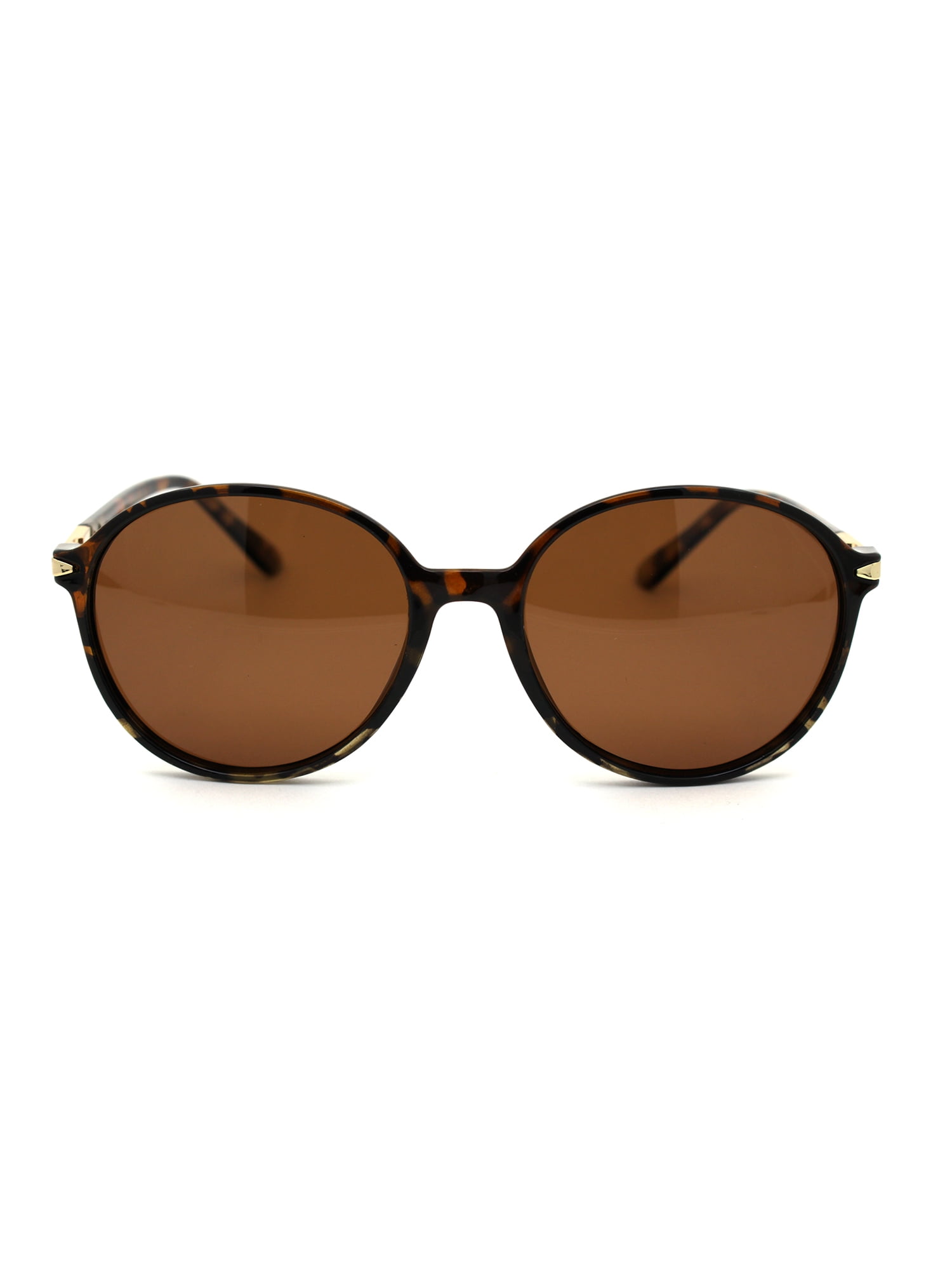 Polarized Womens Designer Style Plastic Round Butterfly Sunglasses