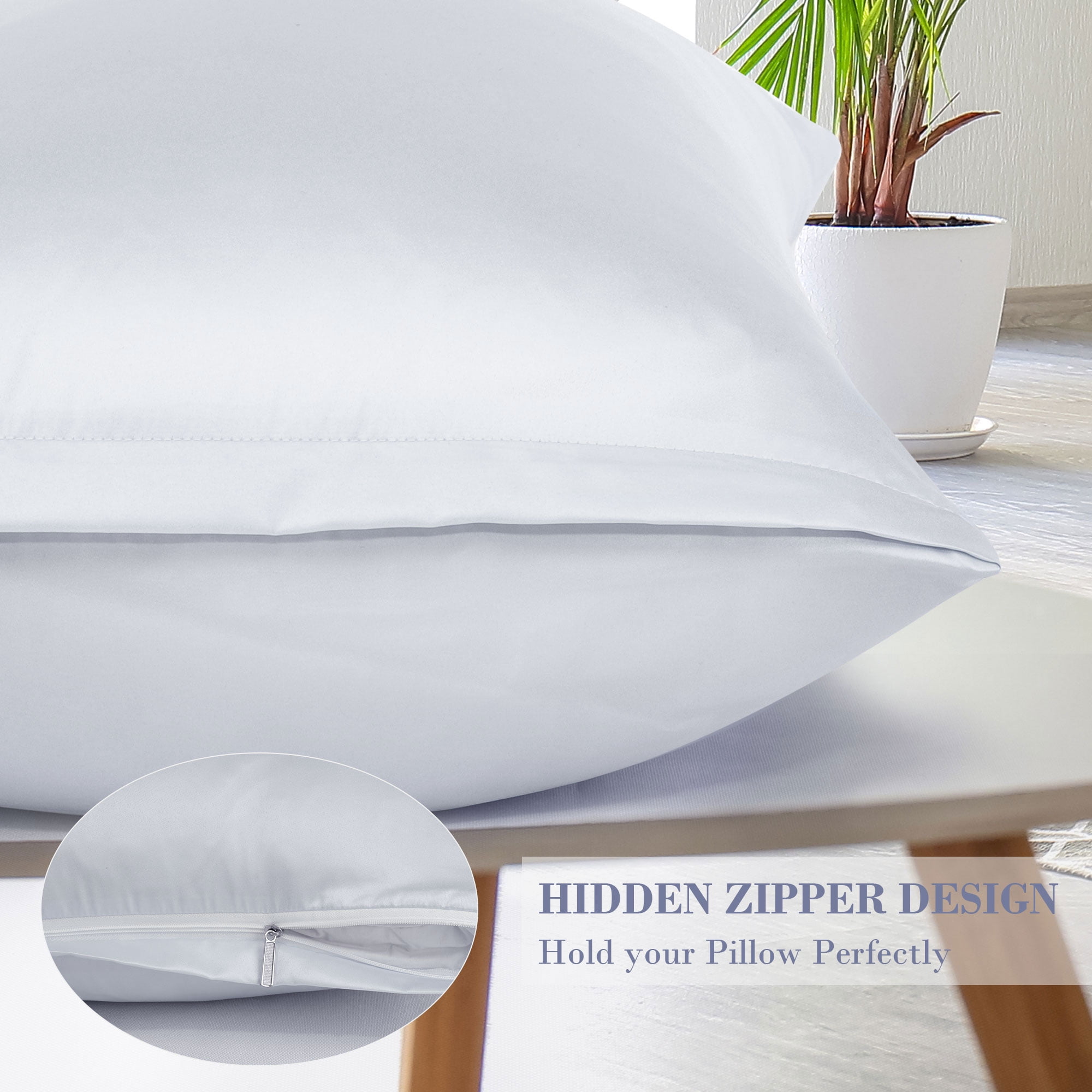 Unique Bargains 6 Pack Satin Pillowcase with Zipper, Travel, Silver
