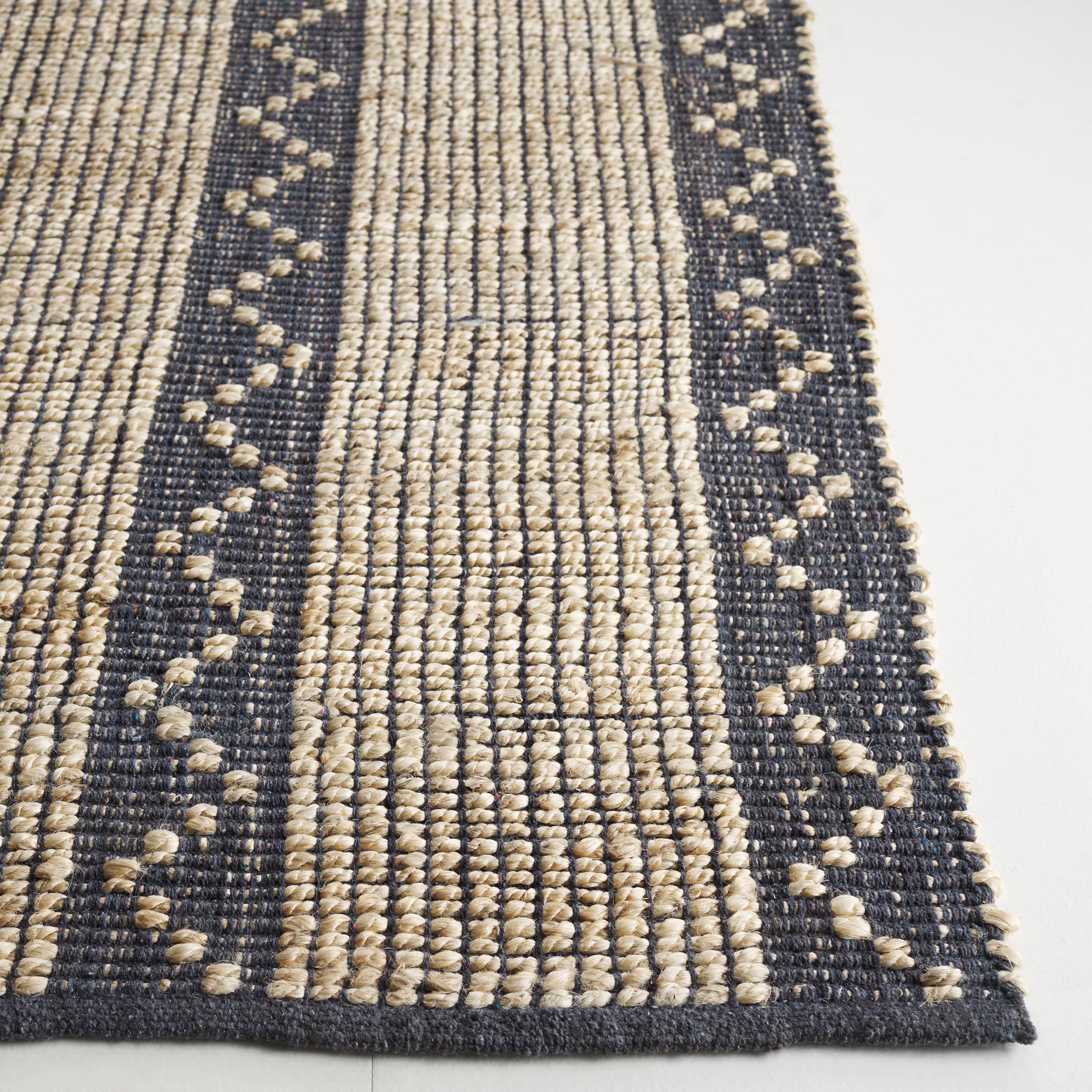 SAFAVIEH Natural Fiber Nanette Striped Area Rug, Natural/Gray, 8' x 10'