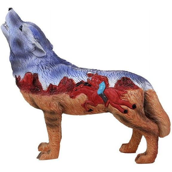 Ebros Wolf Spirit Collection Indian Rider Wolf Collectible Figurine