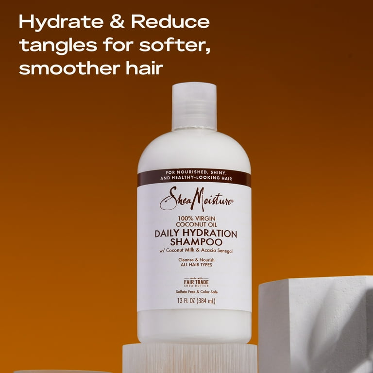 SheaMoisture Daily Hydration Shampoo for All Hair Types, Coconut, 13 fl oz