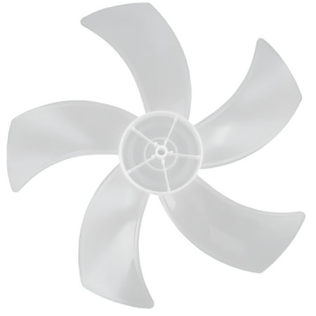 

Plastic Fan Blade Replacement Leaves with Nut Cover for Household Standing Pedestal Fan Table Fanner Accessories 16 Inch 5 Leaves( White )