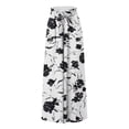 thumbnail image 3 of Uobin Women Palazzo Pants Summer Boho Wide Leg High Waist Casual Lounge Yoga Pants Elastic Waist with Pockets Trousers, 3 of 4