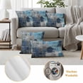 thumbnail image 6 of Blue Grey Outdoor Waterproof Pillow Covers, Modern Oil Painted Abstract Art Aesthetics Decorative Square Throw Pillowcase Sofa Cushion Sham for Patio/Couch/Chair, 16"x16" 2 Pack, 6 of 8