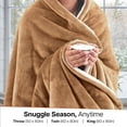 thumbnail image 4 of IR Imperial Rooms Sherpa Bed Blanket Soft Thick & Warm Fluffy Plush Winter Fleece Reversible Lightweight Twin (60x80) Camel, 4 of 8