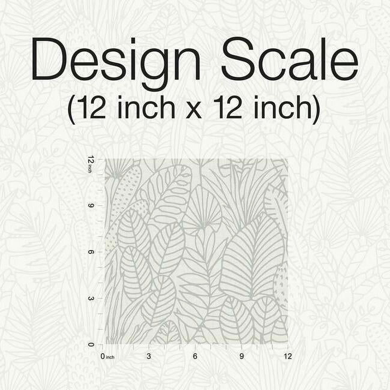 Tropical Leaves Sketch Peel and Stick Wallpaper