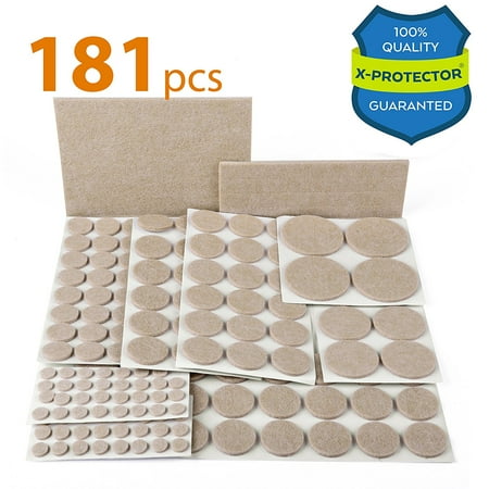 X-PROTECTOR Premium ULTRA LARGE Pack Furniture Pads 181 piece! Felt Pads Furniture Feet ALL SIZES – Your Best Wood Floor Protectors. Protect Your Hardwood & Laminate Flooring with 100% (Best Wood Flooring For The Money)