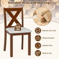 thumbnail image 3 of Topcobee Wooden Dining Chair Set of 2 with Padded Seat and Curved Back, Chairs for Dining Table, Kitchen Chairs-Beige, 3 of 4