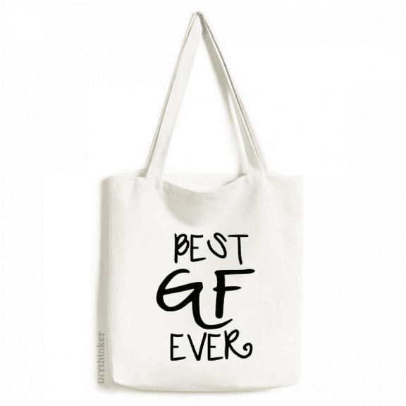 Girlfriend Best GF Ever Valentine's Day Tote Canvas Bag Shopping Satchel Casual Handbag