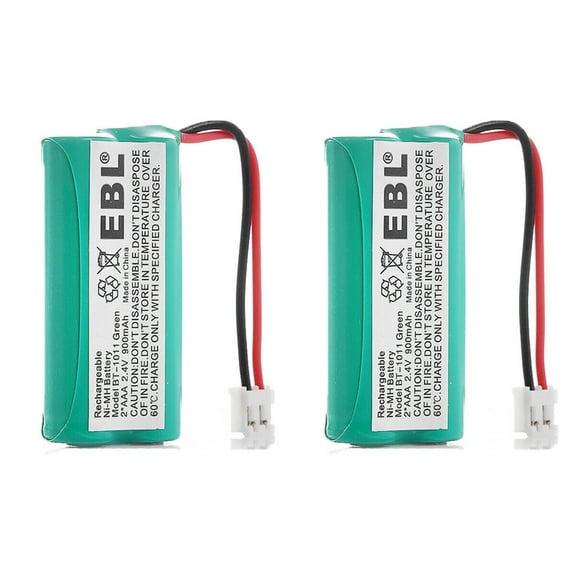 EBL 2-Pack 2.4V 900mAh Replacement Battery for BT-1011 BT-6010 BT-184342 BT-28433 BT-8000 CS6219 Home Cordless Phone