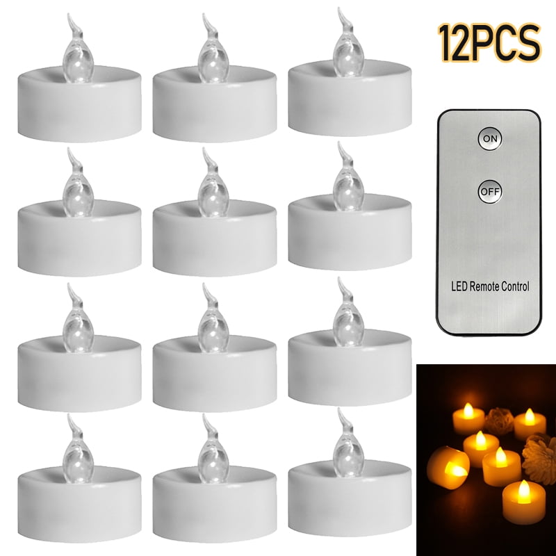 12PCS Flameless Battery Operated LED Votive Candles with Remote Control