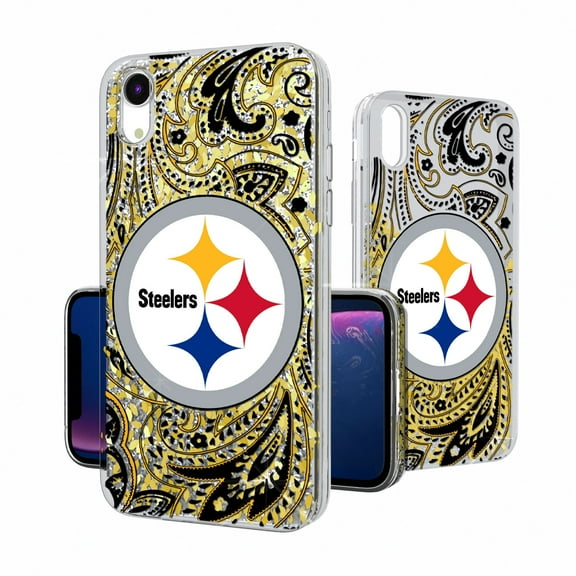 Pittsburgh Steelers iPhone Paisley Design Glitter Case