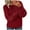 Wine, variant on Fesfesfes Women's Fleece Tops Cozy Fall Winter Versatile Solid Color V-Neck Long Sleeve Knitted Blouses Pullover Thickened Warm Sweater (Gray,XL)