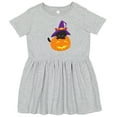 thumbnail image 3 of Inktastic Halloween Cat, Black Cat, Witch Hat, Pumpkin Girls Toddler Dress, 3 of 5