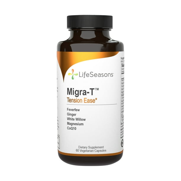LifeSeasons MigraT Migraine Supplement Natural Migraine Pain Relief Reduce Light, Sound