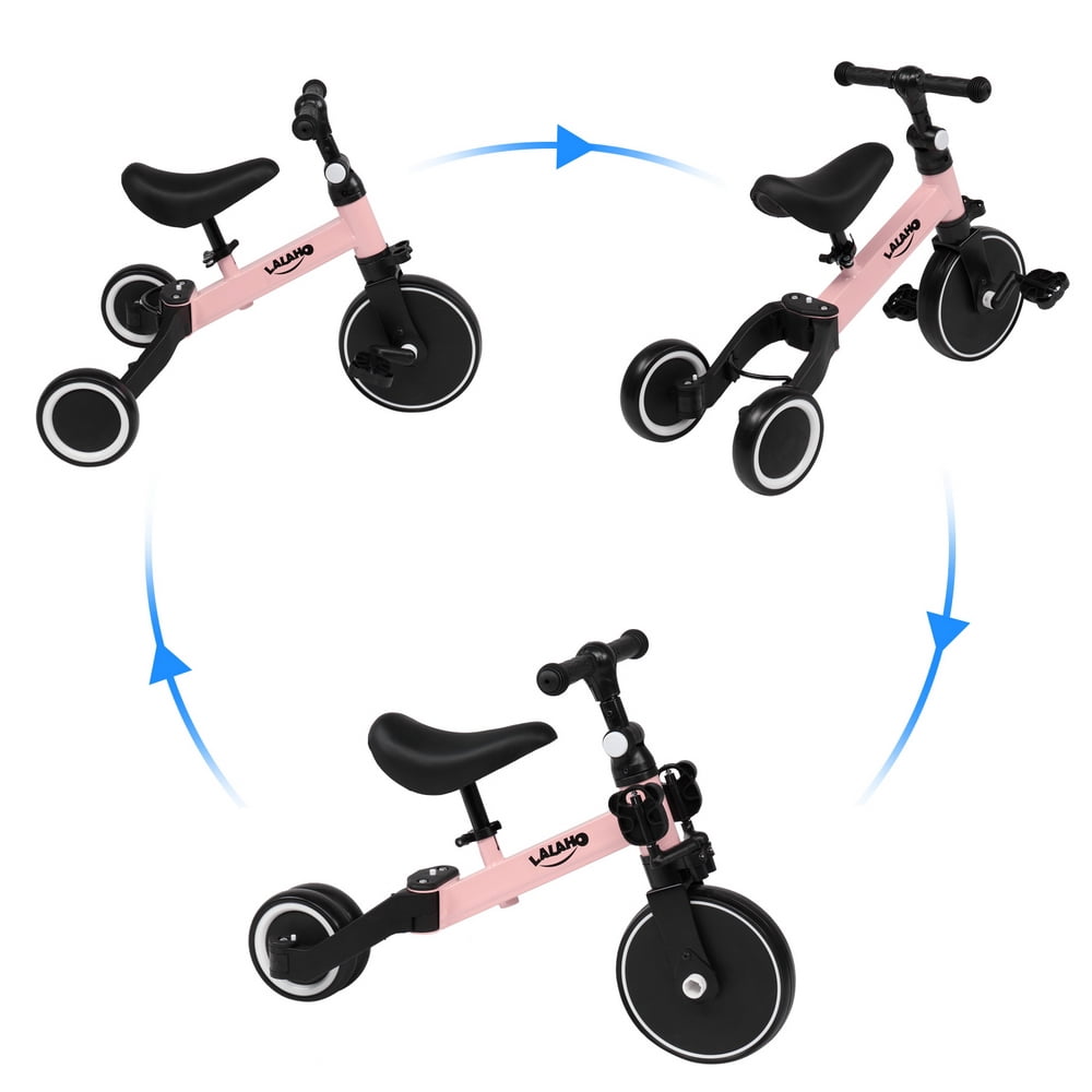 3 in 1 Kids Trike for Balance Training with Adjustable Seat, Toddler Trikes Baby Bike with Removable Pedal