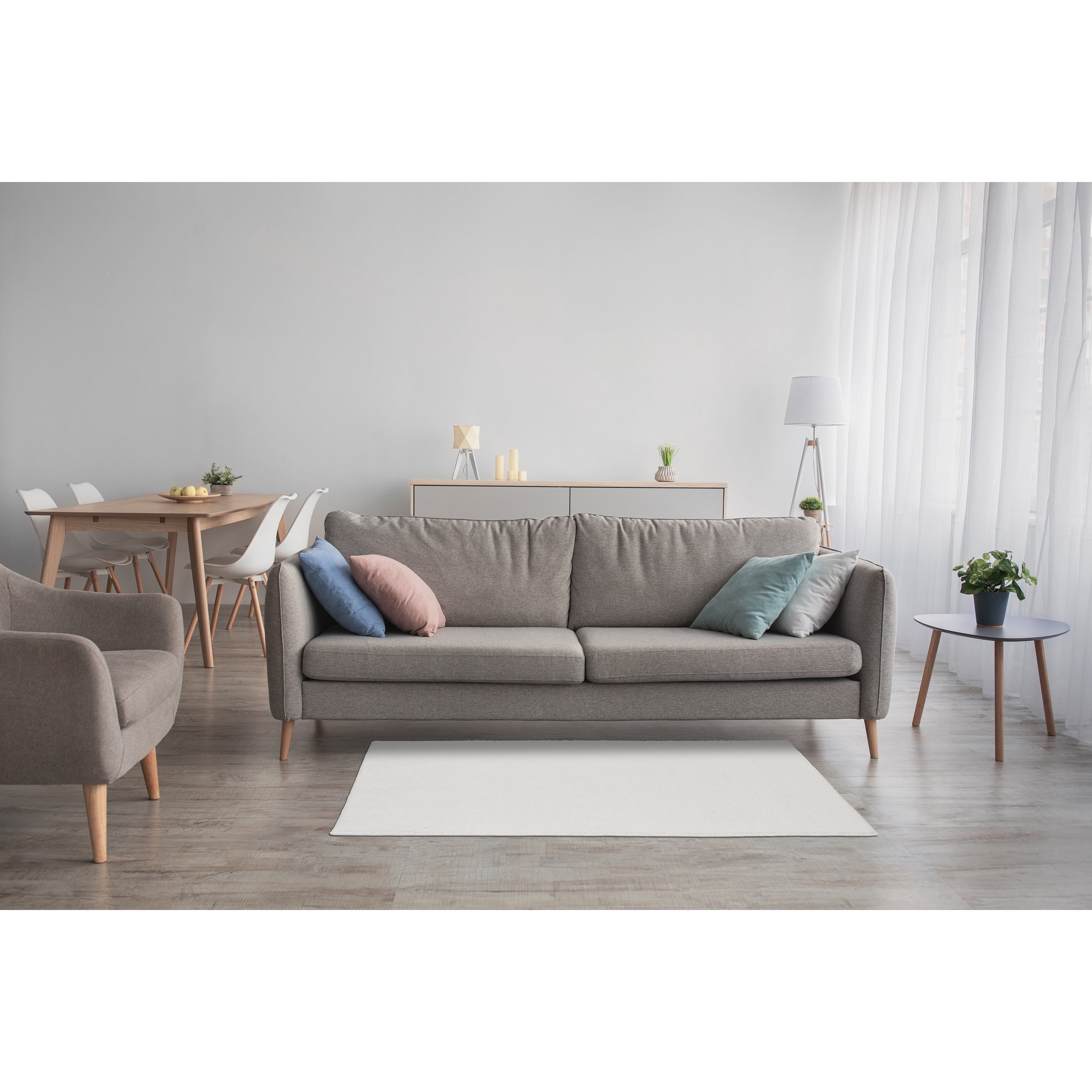 Garland Rug Palmer Plush Washable White Indoor Area Rug, 3' x 5'