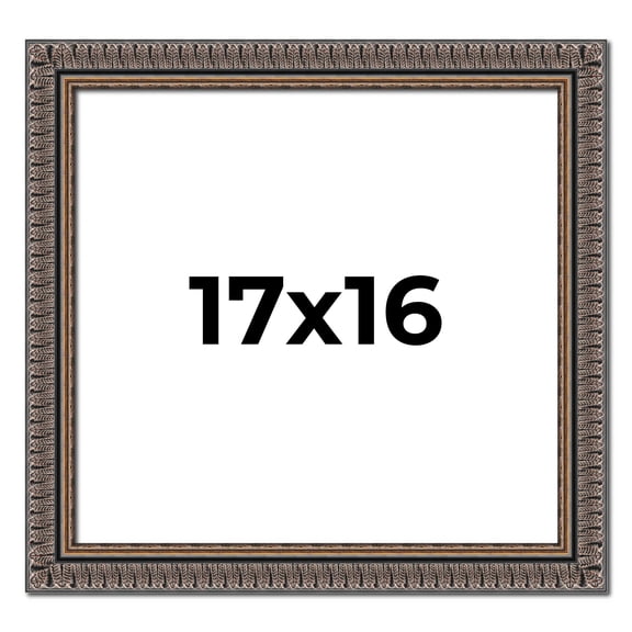 17x16 Frame Black Feather Payton Ornate Solid Wood Picture Frame Width 1.75 Inches | Interior Depth