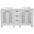thumbnail image 6 of Trento 61" Double Round Sink Solid Wood Vanity in White/White Quartz Stone, 6 of 15