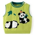thumbnail image 2 of Odeerbi Infant Boys Girls Sweater Vest Fall Winter Thermal Sleeveless Sweater Soft Knitted Sweater Infant Clothes Green, 2 of 9