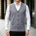 thumbnail image 2 of Hrsba Cardigan Sweaters for Men,Solid Color Button Knit Sweater Vest with Pockets for Fall, 2 of 6