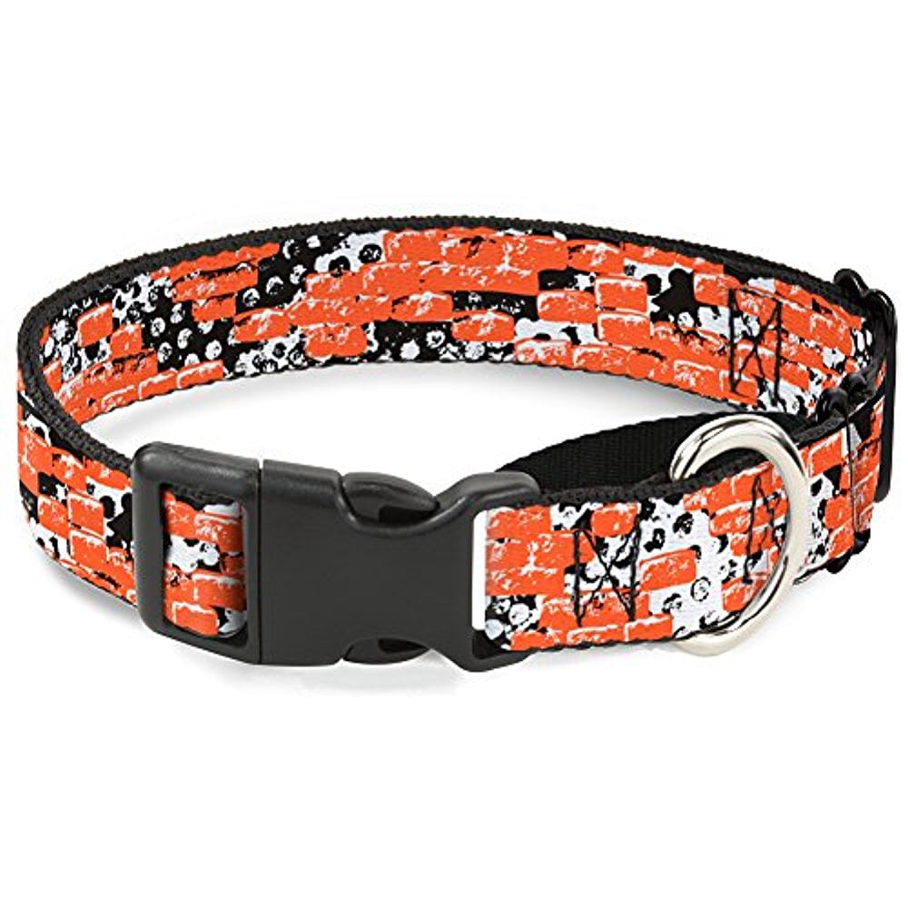 buckle-down grunge bricks orange martingale dog collar