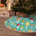 thumbnail image 4 of Salouo Mushrooms Christmas Tree Skirt 30" Farmhouse Christmas Decorations Snowman Xmas Tree Skirt Tree Mat for Holiday Party Decor, 4 of 8