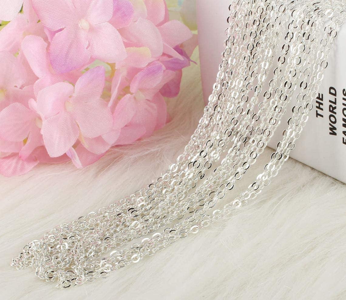 Wholesale 12 Pcs Genuine Stainless Steel Fine Cable Chain Necklace Chains Bulk for Jewelry Making 18-30 Inches 20 Inch2mm