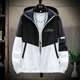thumbnail image 1 of Abrigos de piel ultraligeros con protección solar UV para hombre, chaqueta cortavientos con capucha de gran tamaño, prendas de vestir casuales a rayas, chaquetas de motocicleta, 1 of 5