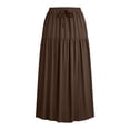 thumbnail image 6 of GUACER Womens Boho Tiered Maxi Skirt with Side Slit High Waisted Drawstring A-Line Skirt Flowy Summer Beach Swing Long Skirts, 6 of 7