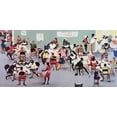 thumbnail image 2 of Unknown 32x18 Black Ornate Wood Framed with Double Matting Museum Art Print Titled - Card Tournament, 2 of 4