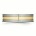 thumbnail image 3 of Primal Steel Titanium with 14K Yellow Inlay 6mm Flat Band, 3 of 9