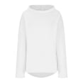 thumbnail image 5 of Fznquz White Womens Sweatshirts Long Sleeve Plain Cotton Sweatshirts Solid Color Fall Casual Clothes, 5 of 6