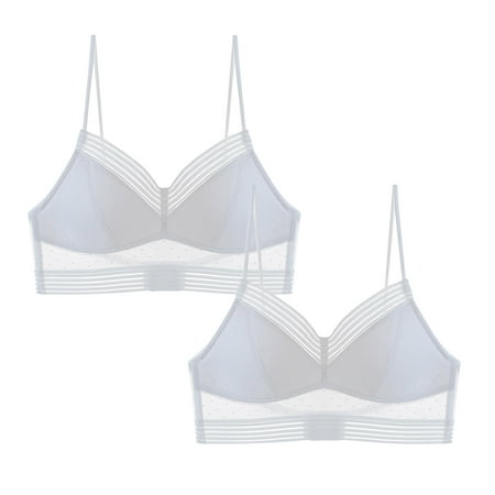 

JDEFEG Scrunchy Tube Top 2Pcwomens No Steel Ring French Underwear Big Open Back Beautiful Back U Shaped Bra Summer Ultra Thin Bud Bra Bulk Tube Tops Nylon Spandex White S