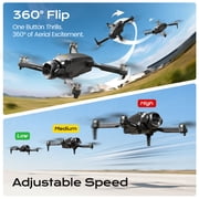 Drones for Kids with 1080P HD Camera, One-Key Takeoff/Landing, Foldable Wefone H21 with Brushless Motor and Optical Flow Hover, 2 Batteries, Black
