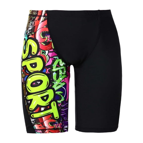 ibiyuan Boys Swimming Trunks Size 8 Summer Bathing Suit for Kids Quick Dry Kids Swimsuits Boys Swimming Shorts Stretch Funny Print Built-In Swim Underwear,6-7 Years