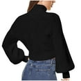 thumbnail image 3 of cfhntfmh Women Fall Fashion Sweaters Turtleneck Lantern Long Sleeve Crop Pullover Loose Dressy Casual Knit Tops, 3 of 6