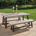 thumbnail image 7 of Noble House Carlisle 3 Piece Outdoor Acacia Wood Dining Set in Light Gray, 7 of 7