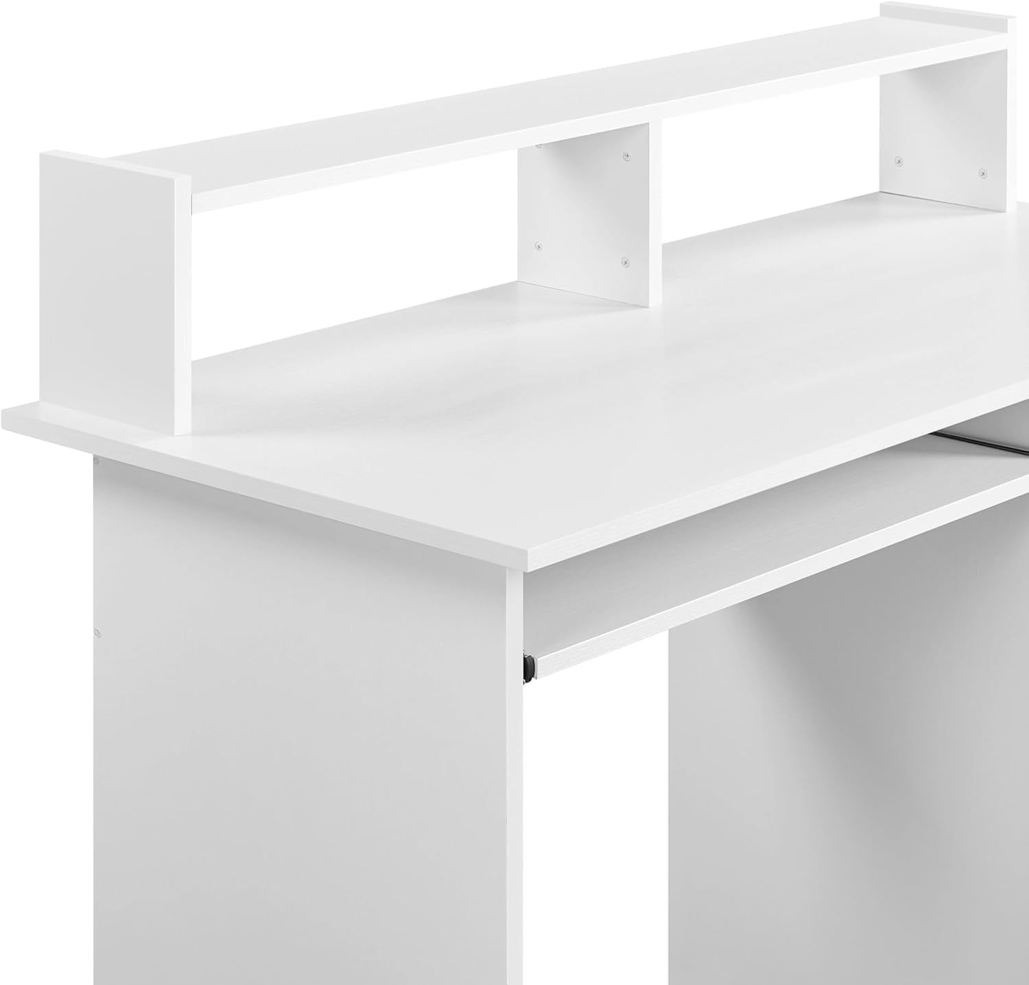 NEWto Home Office Wood Computer Desk with Keyboard Tray and Drawers, Students Writing Table with Storage Drawers & Hutch, Modern PC Laptop Desk, Multifunctional Workstation, White