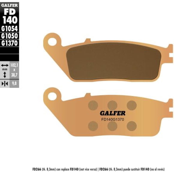 Galfer Brakes Plaquettes de Frein Frittées 1371 HH