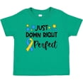 thumbnail image 3 of Inktastic Just Down Right Perfect Down Syndrome Awareness Ribbon Boys or Girls Baby T-Shirt, 3 of 5