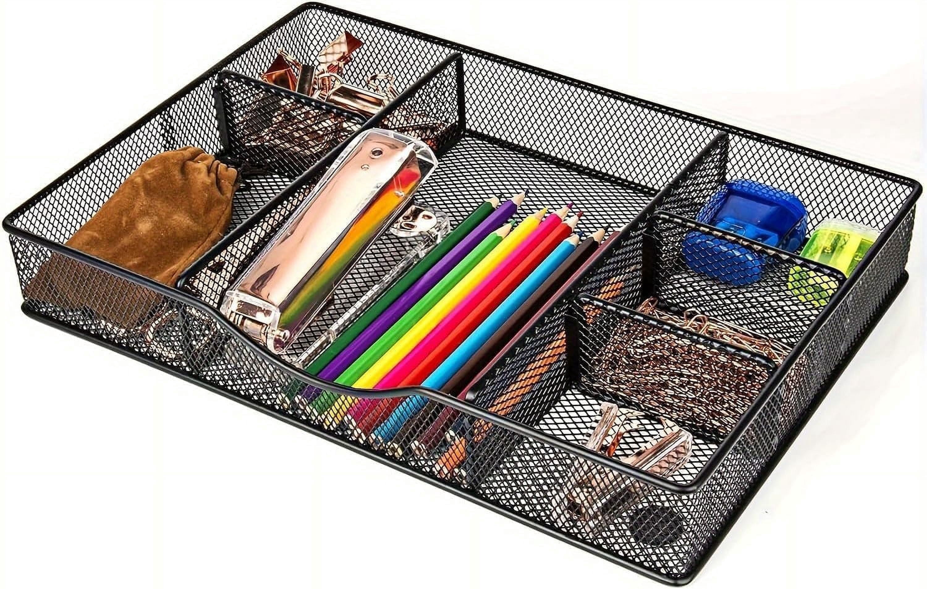 VyGrow Desk Drawer Organizer Tray, Metal Mesh Desk Organizer Tray for Home Office 12.87"L x 8.73"D x 1.96"H