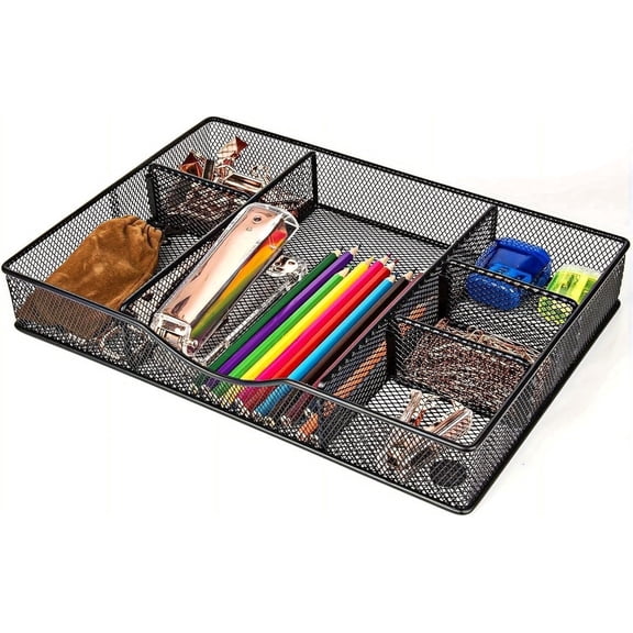 VyGrow Desk Drawer Organizer Tray, Metal Mesh Desk Organizer Tray for Home Office 12.87"L x 8.73"D x 1.96"H