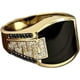 thumbnail image 1 of Anillo de cadena de eslabones cubanos de moda para hombre, chap en oro de 18 quilates con ágata negra, anillo de diamantes de lujo clásico que conserva el color, talla 6-13, 1 of 3