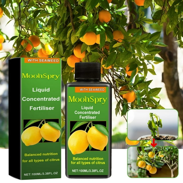 PEACNNG Citrus Plant Liquid Fertilizer Concentrate 100ml | Indoor Outdoor Plant Food for Orange Lemon Trees | Weekly NPK Balanced Nutrient Solution | Fast Absorbing Growth Supplement 10ml