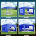 thumbnail image 5 of Patio Shades 10'x10' Folding Canopy with 4 Removable Sidewalls Outdoor Event Shelter UPF 50+ Gazebo Portable Tents for Parties Beach Camping Wedding EZ Pop Up Canopy 4pcs Weight Bag + Carry Bag,Garde, 5 of 9